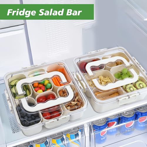 Small Snackle Box Snack Container with Lid (6 Compartments / White)