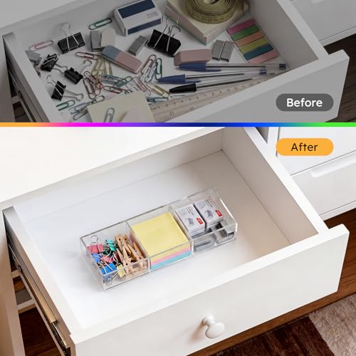 3 Section Acrylic Drawer Organizer Tray
