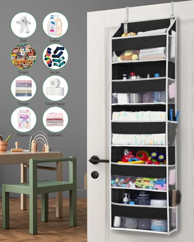 1 Pack Over The Door Organizer (Black / 1 Pack-5 Tier)