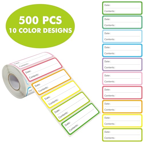 500 PCS Food Labels (Colorful Border)