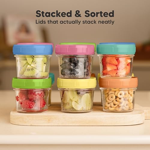 12pk 4oz Glass Baby Food Containers with Lids (12-pk 4 Ounce / Kea)