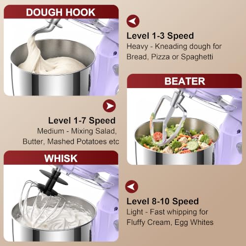 4QT Electric Stand Mixer (Purple)