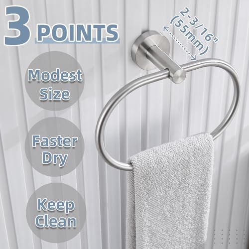 Swivel Hand Towel Holder for Bathroom (Brushed Nickel)