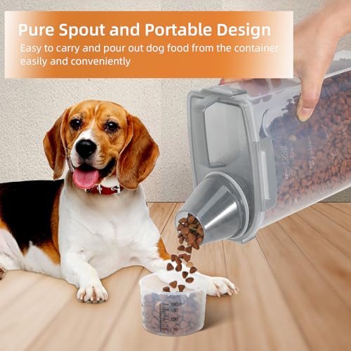 3 5Lbs Airtight Small Cat Dog Pet Food Storage Containers BPA Free (Clear Grey x 3 / 3L-3pack)