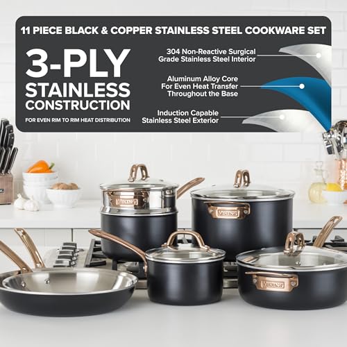 3 Ply Pots and Pans Set (11 Piece Set)