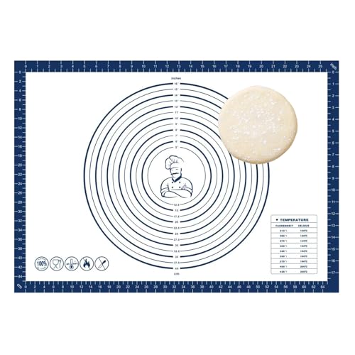 Dough Mat Silicone Baking Mats for Rolling Pastry Kneading Sheet Sourdough Bread Baking Supplies Blue 28x20"0.45mmT (Blue / 28"L x 20"W)