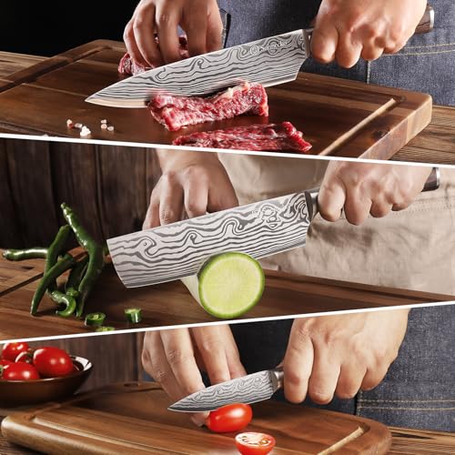 Kitchen Knife Set 3 Piece Chef Knife Set Professional High Carbon Stainless Steel (Set of 3)