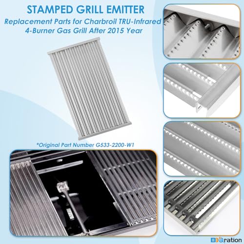 G533-2200-W1 17" Grill Emitter Replacement Parts for Charbroil TRU Infrared 4-Burner Grill 463242715 463242716 466242716 466242815 463257520 463276016 463255020 for Charbroil Grill Replacement Parts (17" x 10")