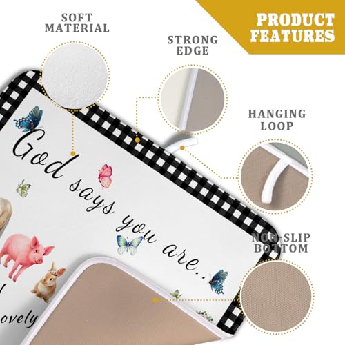 Farmhouse Animals Dish Drying Mat (Farm Animals 605 / 18" x 16")
