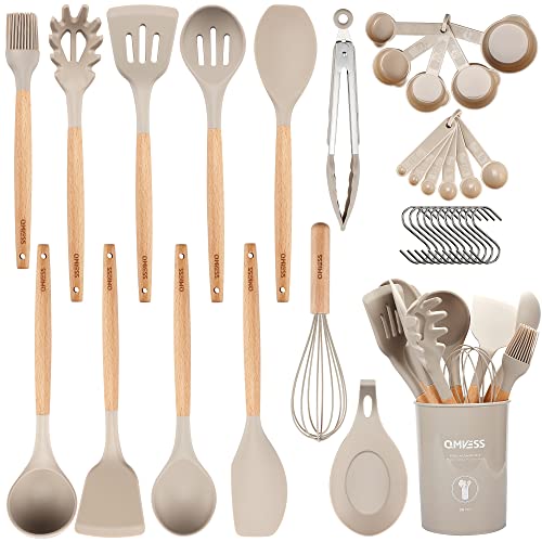 Silicone Kitchen Utensils Set (Khaki)