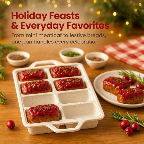 Silicone Mini Loaf Pans for Baking (Cream / Mini ( 8 Cups Pan, Pack of 2))