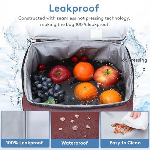 Cooler Bag 30 Cans Collapsible and Insulated Large Lunch Bag Leakproof Soft Cooler Portable for Camping