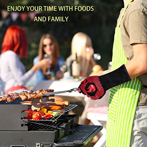 BBQ Gloves 1472F Heat Resistant Non (Red)