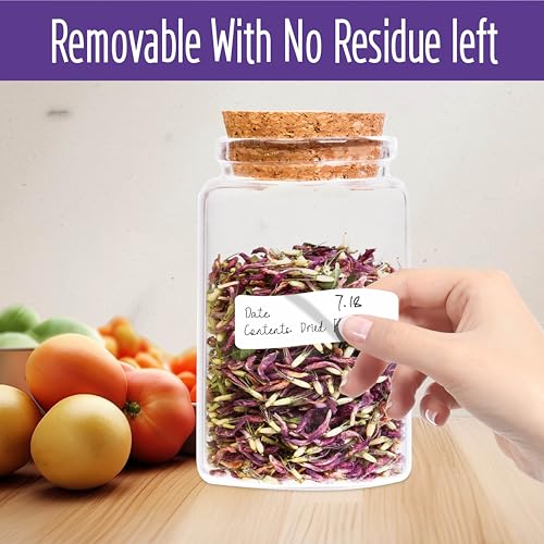 500 Removable Blank Food Labels (500-blank / 1” x 2”)