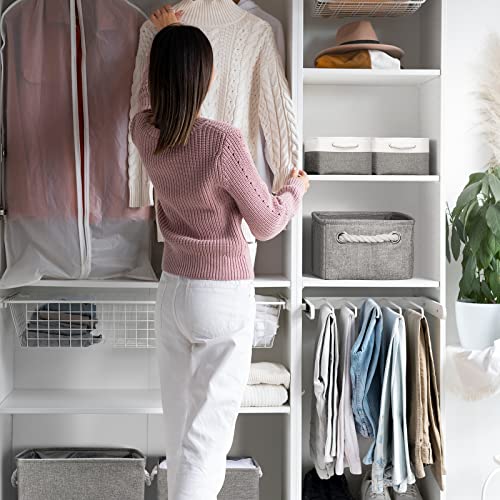 Storage Bins Medium 3 Pack Storage Baskets for Organizing Shelves (Grey / 3PCS/Medium -13.8Lx9.8Wx6.7H)