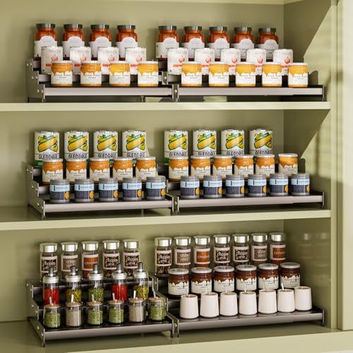 Expandable Carbon Steel Spice Rack Organizer for Pantry (2 Count)