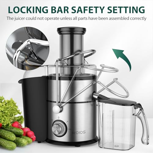 1300W Centrifugal Juicer Machine with 3" Wide Chute (Silver)