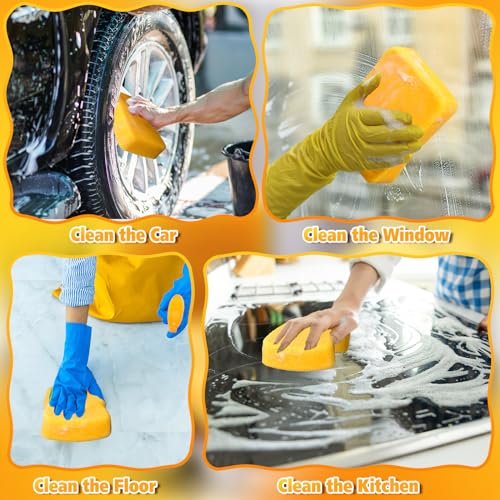 60 Pcs Large Sponges Bulk Car Cleaning Foam Commercial