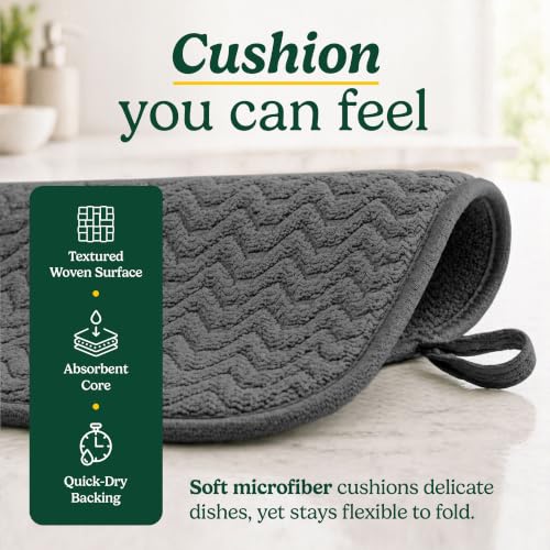 Cuisinart Dish Drying Mat for Kitchen Counter (Geostripe Dark Gray)