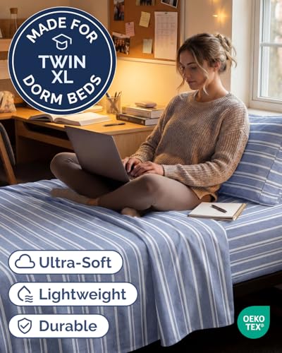 Twin XL 3 Piece Sheet Set (42 - Blue Stripes 3 / Twin XL)