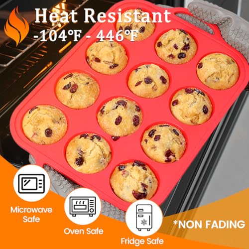 Silicone Muffin Pan (Metal Framed: 12-Cup Regular)