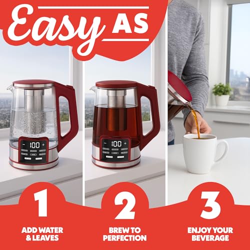 Electric Glass Kettle (Red)