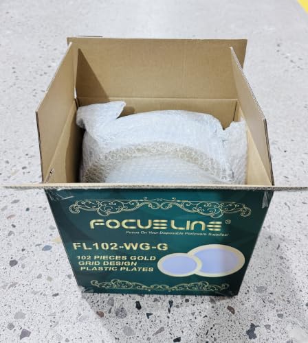 Gold Plastic Plates Set (102Pack Gold Plastic Plates)