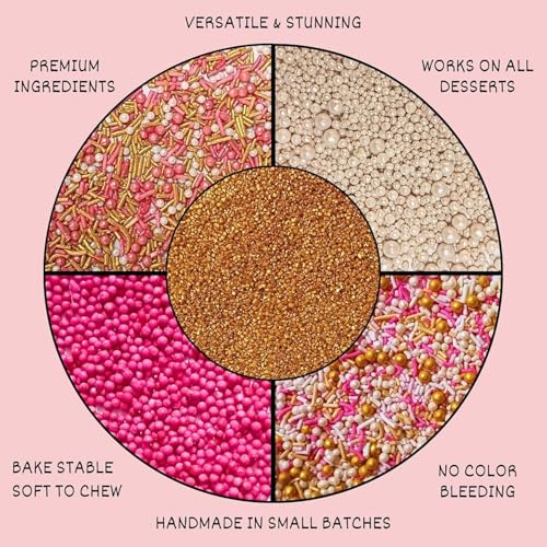Colorful Sprinkles for Cake & Cupcake Decorating Pearl & Gold White & pink Pearls Sprinkles