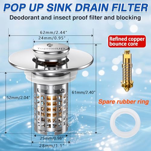 Sink Stopper Hair Catcher (2,copper Square Mesh)