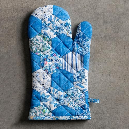 Maison d'Hermine Oven Gloves 100% Cotton Oven Mitt (028 - Summer Blues / 7.5" x 13" (Oven Mitt))