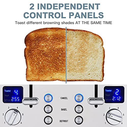 4 Slice Stainless Steel Toaster with Digital Display (Black Stainless Steel / 4 Slice)