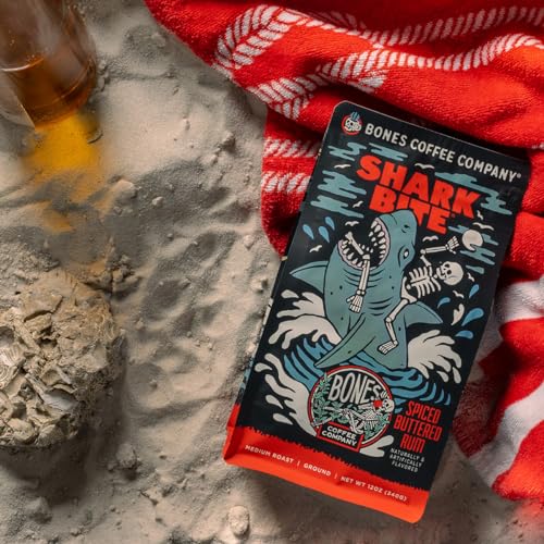 Shark Bite Buttered Rum Flavored Coffee (Spiced Buttered Rum (Whole Bean))