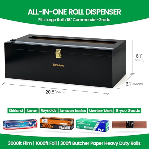 Black 18 Inch Commercial Plastic Wrap Dispenser with Cutter