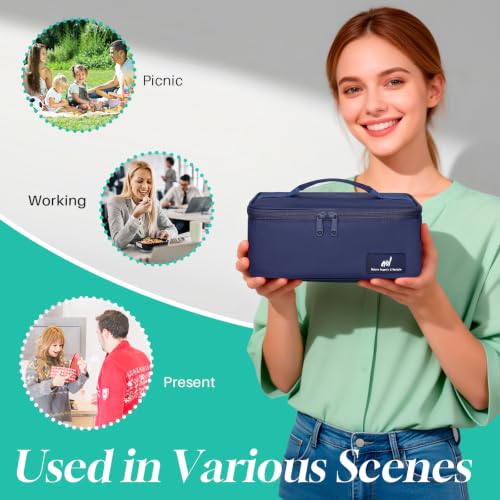 NOL Insulated Lunch Bag for Adults (Navy Blue / Small (4.5 Liters))