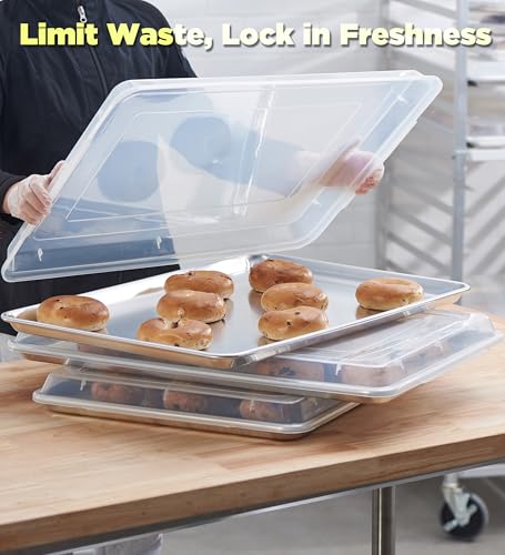 6 Pack Full Size Sheet Pan with Cover (26 x18 Inch (6-Pack Pan with Lid))