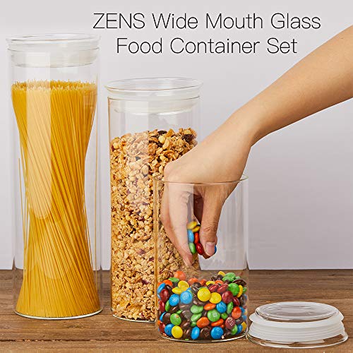 Glass Jars with Airtight Lid Set of 2 (Clear / 8-37oz 2Pack)