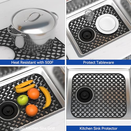 TOOVEM Kitchen Sink Mats (13.58 x11.6 Side Drain)