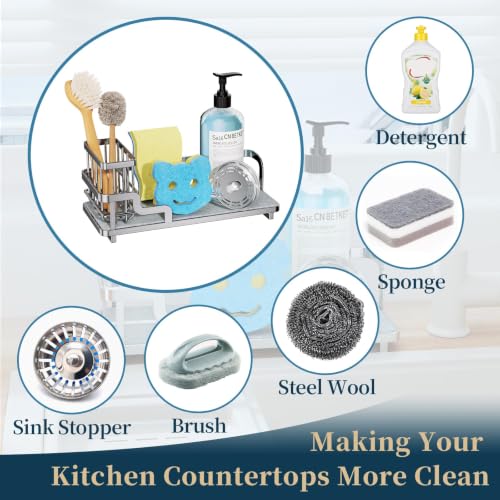 Sponge Holder for Kitchen Sink (Silver)