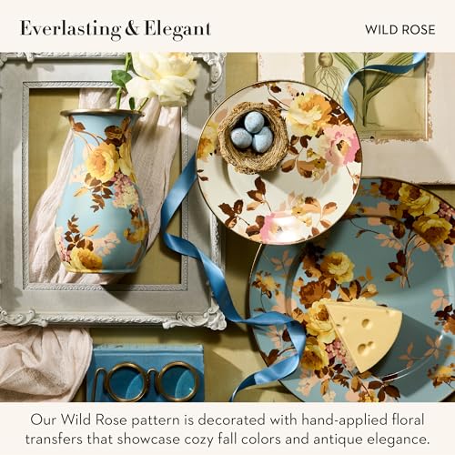Enamel Serving Platter (Slate Wild Rose)