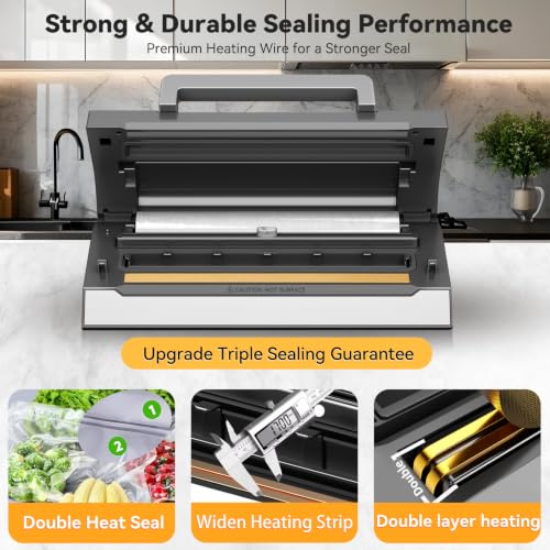Powerful Suction Vacuum Sealer for Food (Silver)