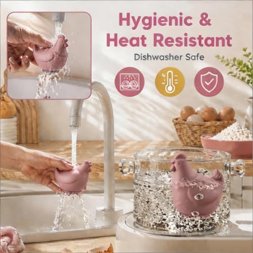 Hen Shaped Silicone Egg Yolk Separator (Pink)