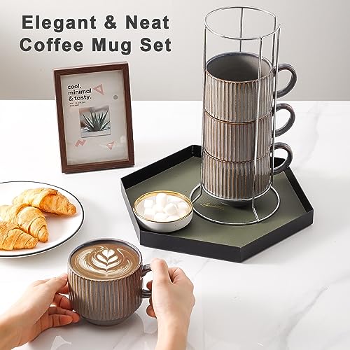 Porcealin Coffee Mugs (Brown / 15 Ounces)