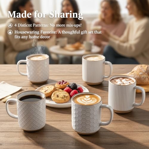 Coffee Mugs Set of 4 (Off-White / Set of 4 (16 Ounces))
