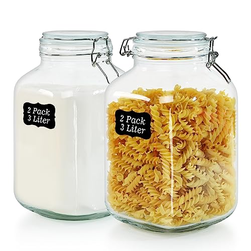 106oz Square Glass Jars with Airtight Lid