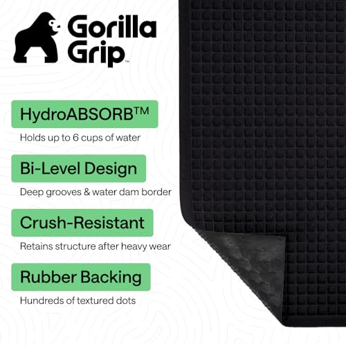 HydroABSORB Door Mat for Indoor Outdoor Use (Black / 47" X 35")