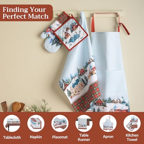 Pot Holders 100% Cotton Potholders (125 - Megeve / 8" x 8" (Pot Holder Pack of 2))