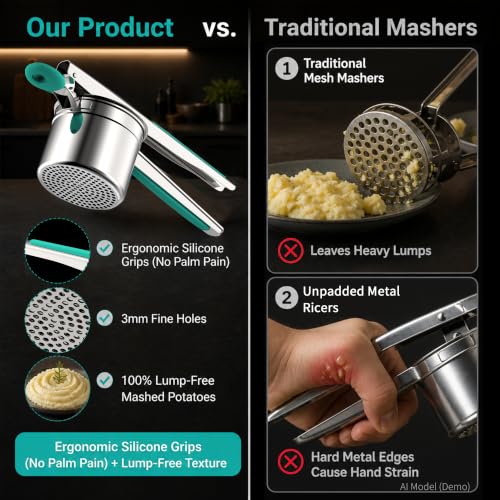 15oz Stainless Steel Potato Masher Ricer (SPR-G)
