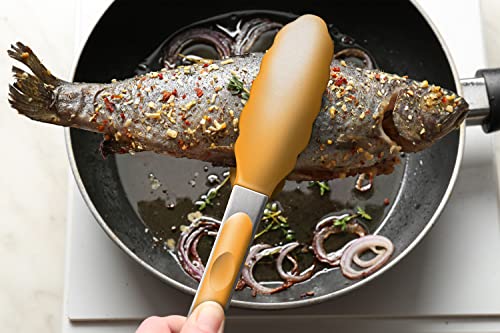 2 Pack Silicone Kitchen Tongs (Orange)