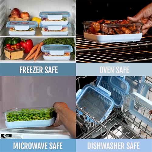 Duraglass Refresh 3.4 Cup Meal Prep Containers (Halogen Blue with Boot / 3.4 Cup)