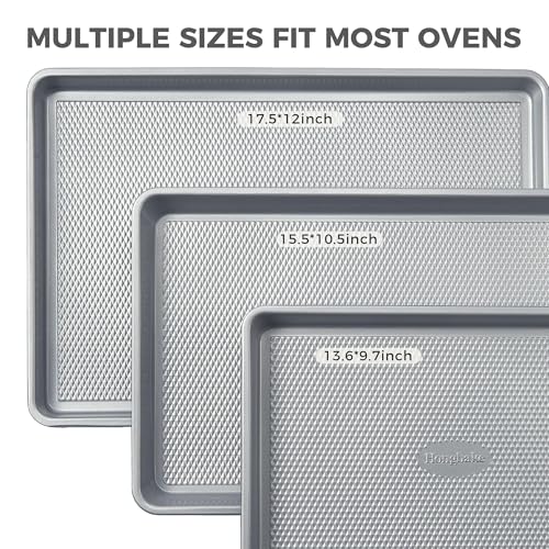 Naturally Non Toxic Baking Sheet Pan Set of 3 (Silver (Aluminized Steel))